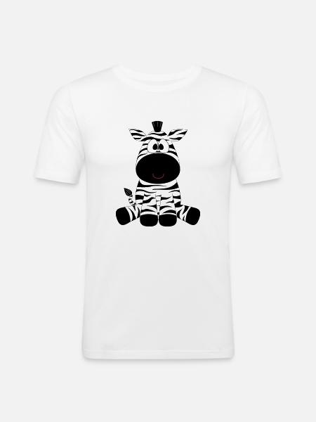 Zebra - Männer Slim Fit T-Shirt - Weiß
