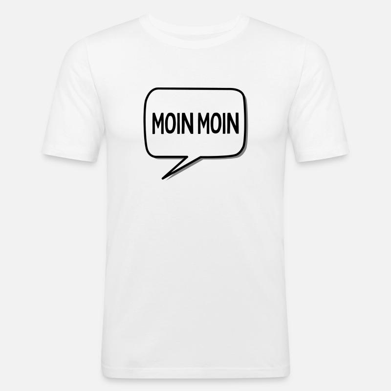 Moin Moin - Männer Slim Fit T-Shirt - Weiß