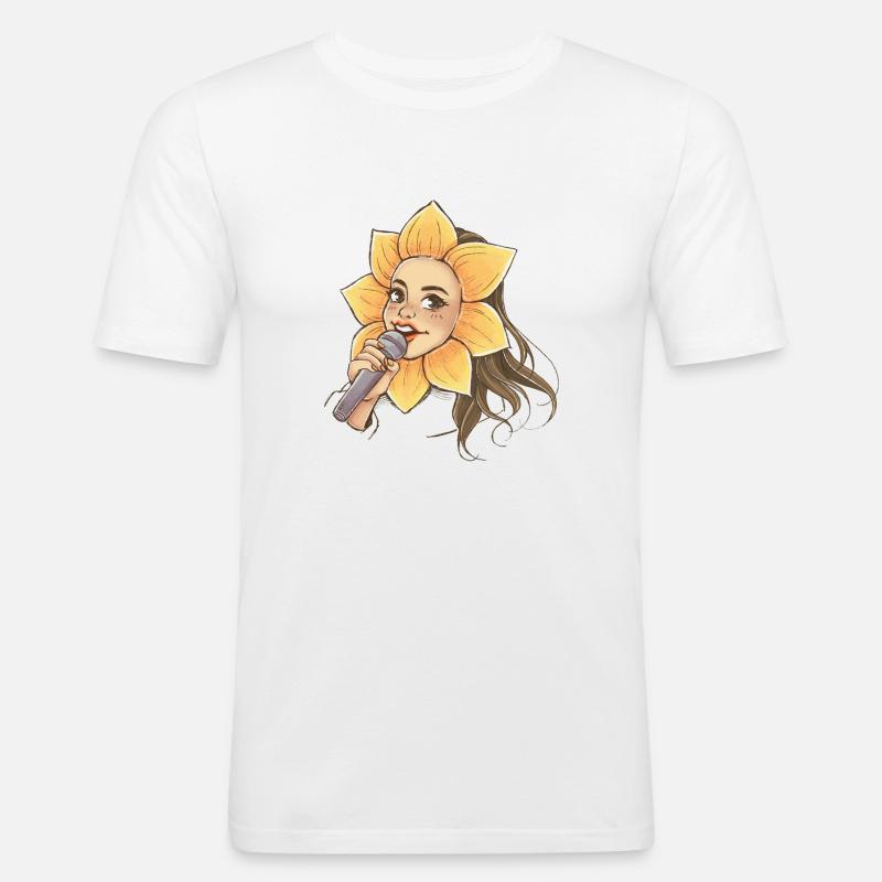 Sonnenblumenlied - Männer Slim Fit T-Shirt - Weiß