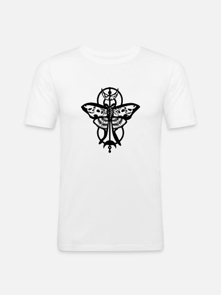 Schädelmotte - Männer Slim Fit T-Shirt - Weiß