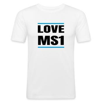 Mein Schiff 1 Liebe Shirt - Männer Slim Fit T-Shirt - Weiß - Vorne - Nik (191cm)