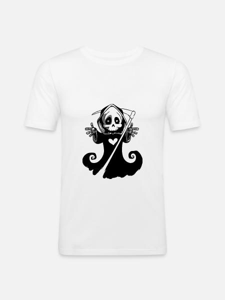 lovley grim reaper - Men's Slim Fit T-Shirt - white