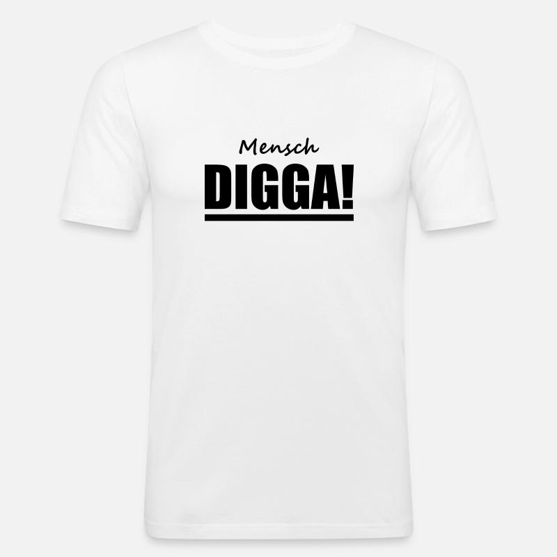 Digga - Hamburch - Sprüche - Männer Slim Fit T-Shirt - Weiß