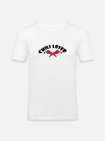 Chili Lover - Men's Slim Fit T-Shirt - white