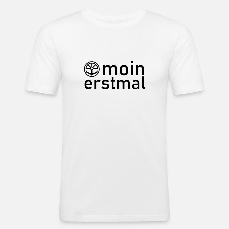 Anker Moin erstmal - Männer Slim Fit T-Shirt - Weiß