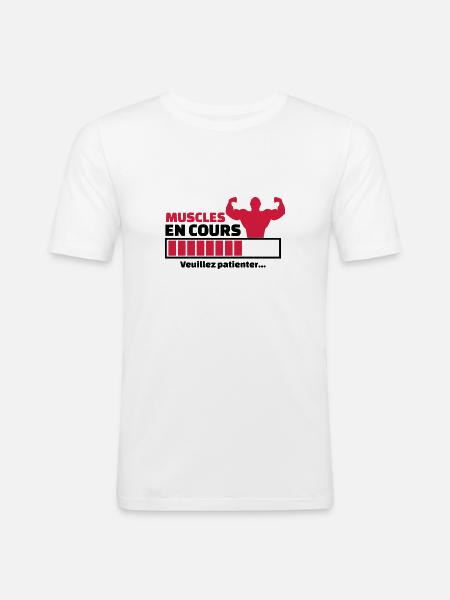 muscles en cours - T-shirt près du corps Homme - blanc