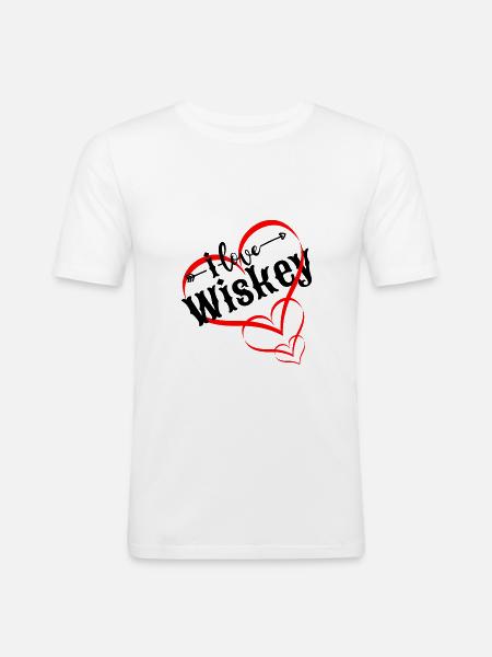 I love Whiskey - Men's Slim Fit T-Shirt - white