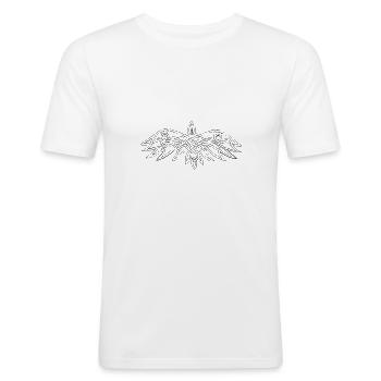 Celtic crow - Men's Slim Fit T-Shirt - white - Front - Nik (191cm)