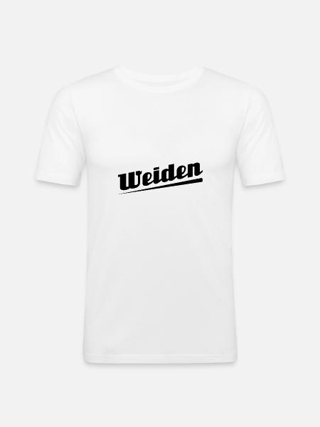 Weiden - Textdesign mit Stadtnamen - Männer Slim Fit T-Shirt - Weiß