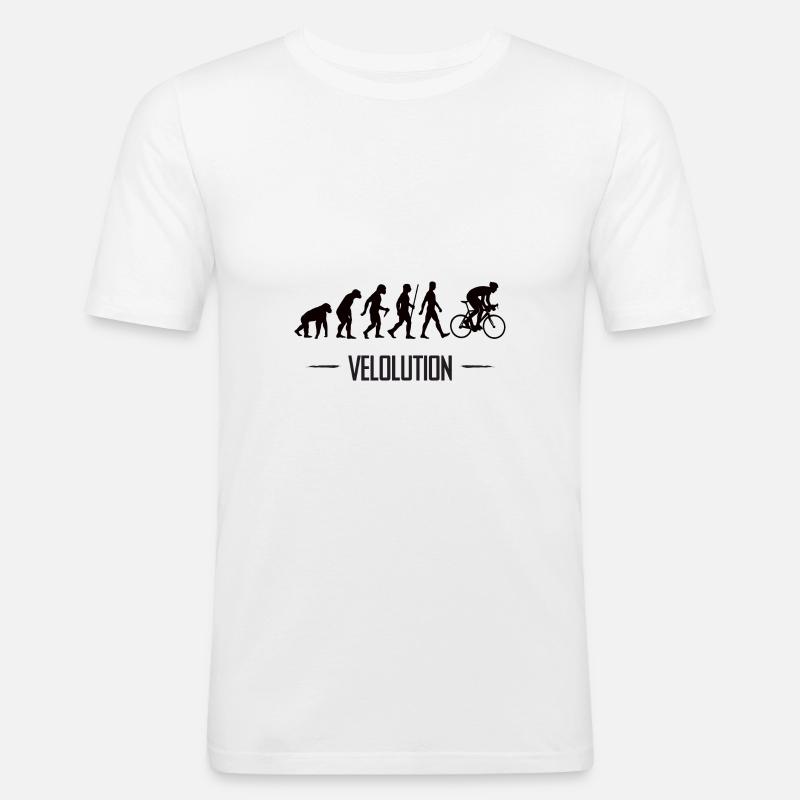 Velolution Radfahrer Evolution Fahrrad - Männer Slim Fit T-Shirt - Weiß