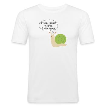 Schnecke in Frankreich - Männer Slim Fit T-Shirt - Weiß - Vorne - Nik (191cm)