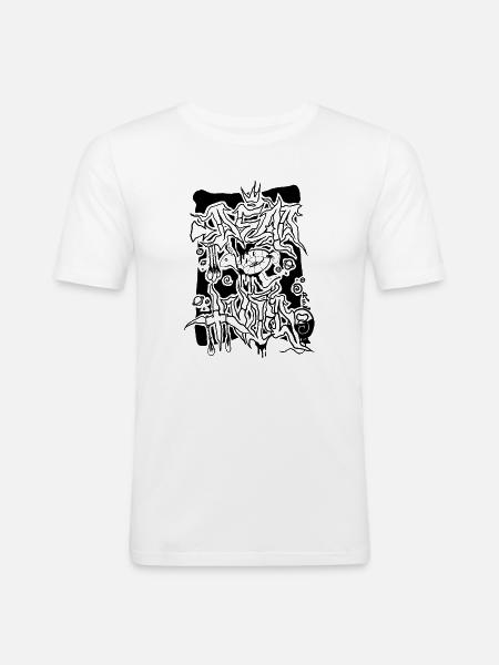 Buntes geometrisches abstraktes Design - Männer Slim Fit T-Shirt - Weiß