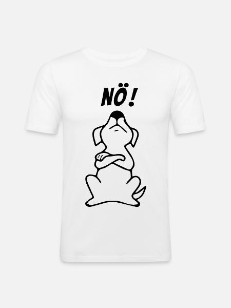 Hund nö - Männer Slim Fit T-Shirt - Weiß