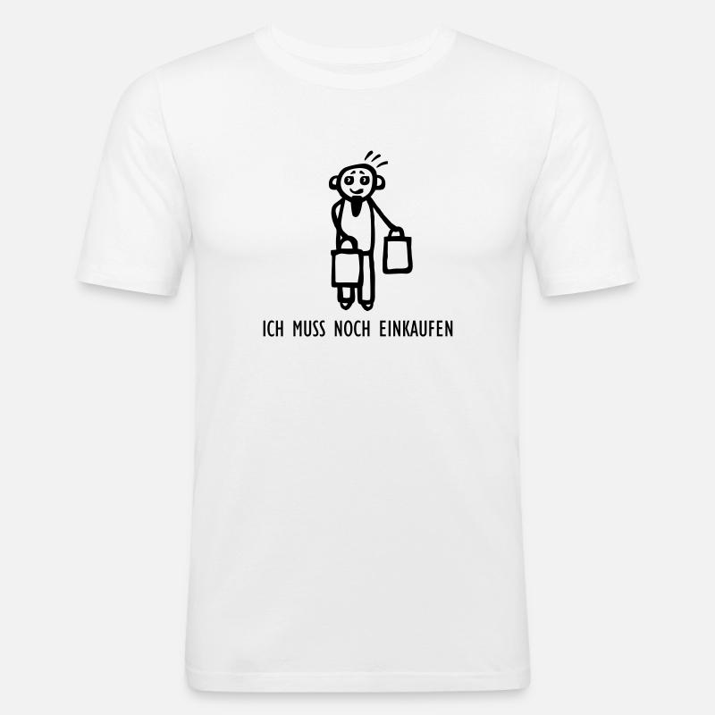 Muss noch einkaufen - Männer Slim Fit T-Shirt - Weiß