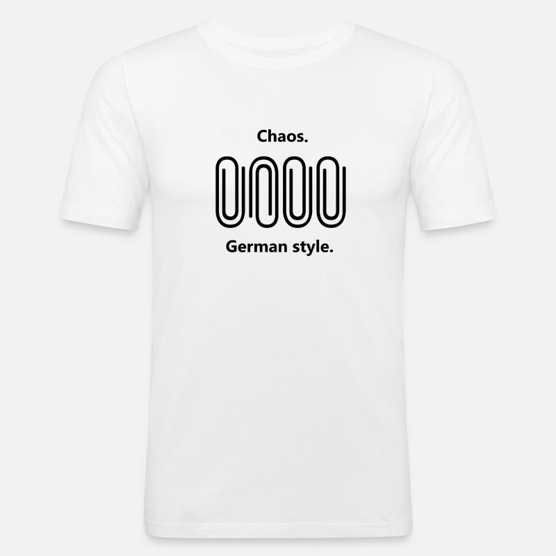 Chaos German style - Männer Slim Fit T-Shirt - Weiß