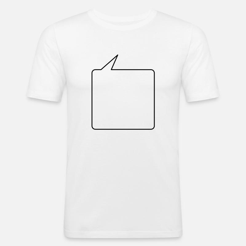 Sprechblase eckig mittel 2c - T-shirt près du corps Homme - blanc