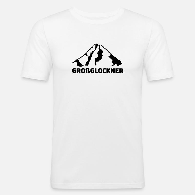 Großglockner - Männer Slim Fit T-Shirt - Weiß
