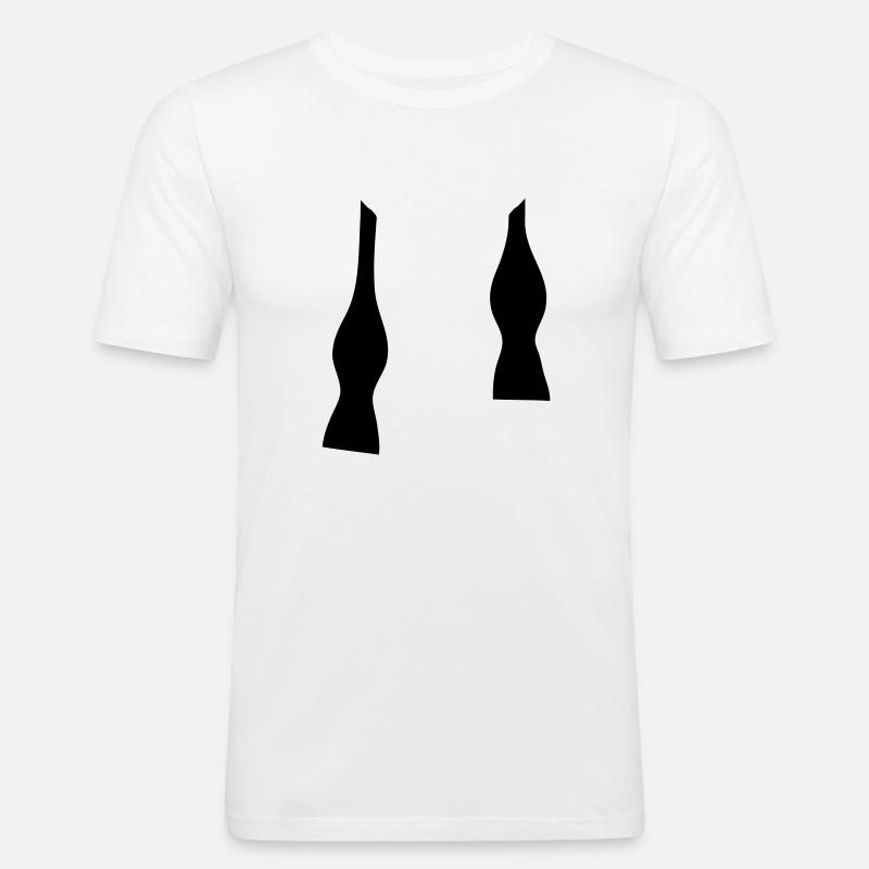 Fliege Un-done - Männer Slim Fit T-Shirt - Weiß