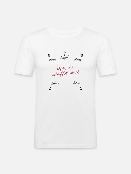 Opa du schaffst das - Männer Slim Fit T-Shirt - Weiß