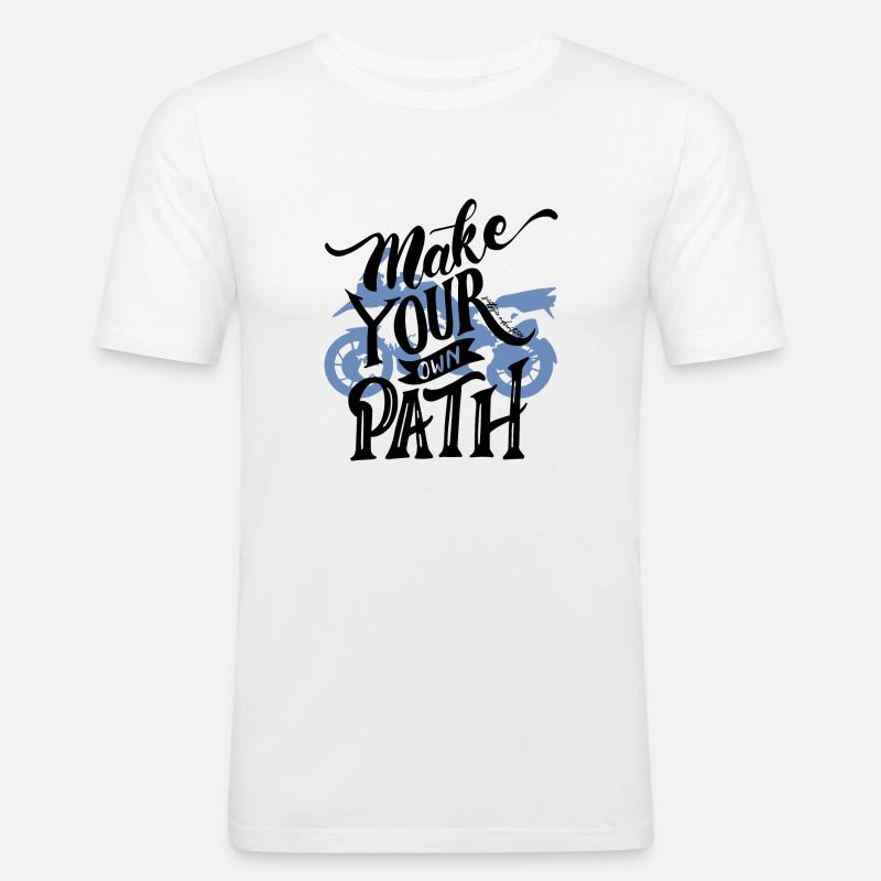 66Adventures - Make Your Own Path - Männer Slim Fit T-Shirt - Weiß