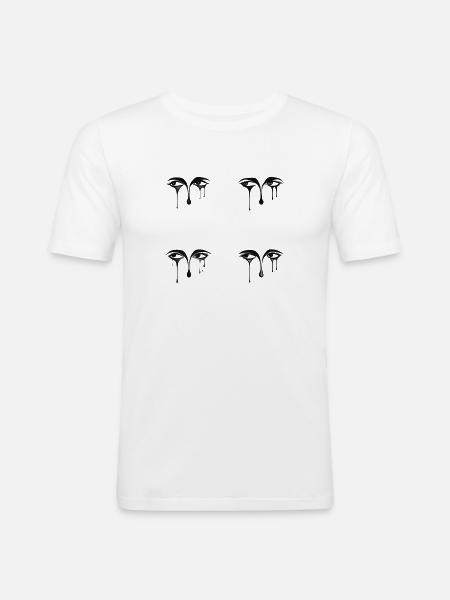 Sad Eyes - Men's Slim Fit T-Shirt - white