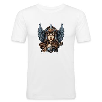 guerrier - T-shirt près du corps Homme - blanc - Devant - Nik (191cm)