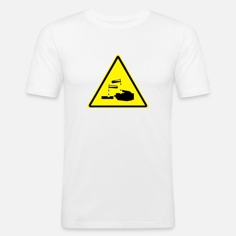 Vorsicht Ätzend! - Männer Slim Fit T-Shirt - Weiß
