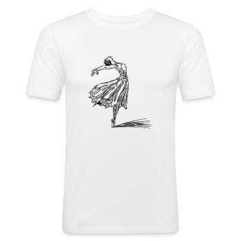 Elegante vintage Tänzerin - Männer Slim Fit T-Shirt - Weiß - Vorne - Nik (191cm)