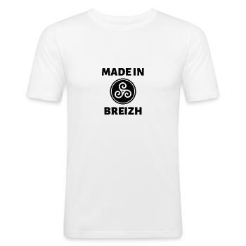 brittany t-shirt made in breizh christmas gift - Men's Slim Fit T-Shirt - white - Front - Nik (191cm)