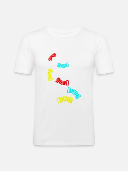 Akkordeon musik - Männer Slim Fit T-Shirt - Weiß