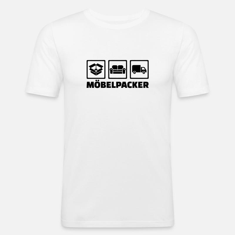 Möbelpacker - Männer Slim Fit T-Shirt - Weiß