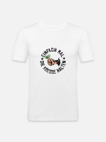Einfach mal die Kresse halten - Männer Slim Fit T-Shirt - Weiß