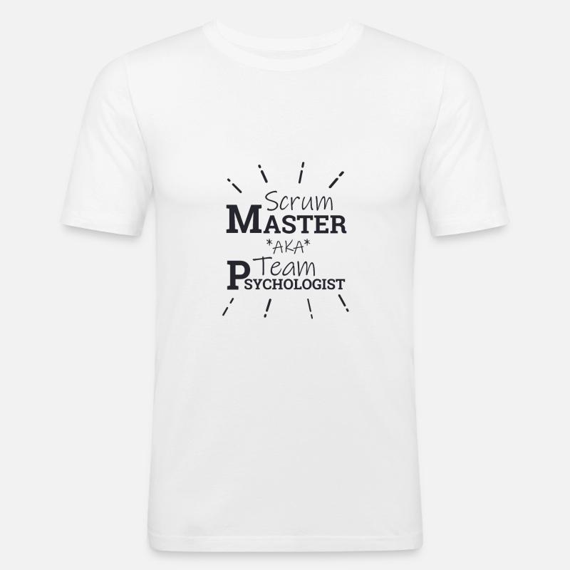 "Scrum Master Team" | "Scrum Master" - Männer Slim Fit T-Shirt - Weiß