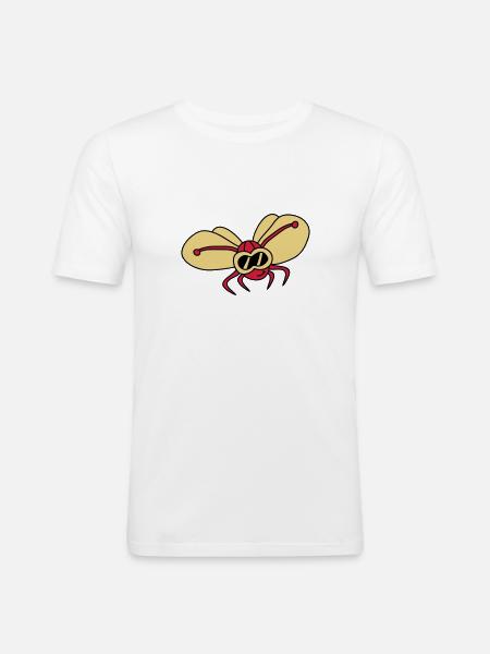 butterfly_pilot_3c - Men's Slim Fit T-Shirt - white