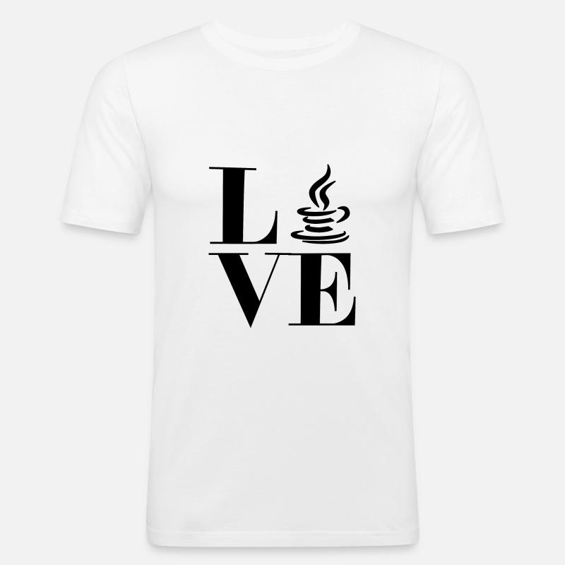 Ich liebe Java - Männer Slim Fit T-Shirt - Weiß