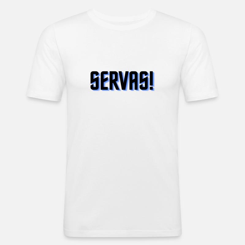 Servas! - Männer Slim Fit T-Shirt - Weiß