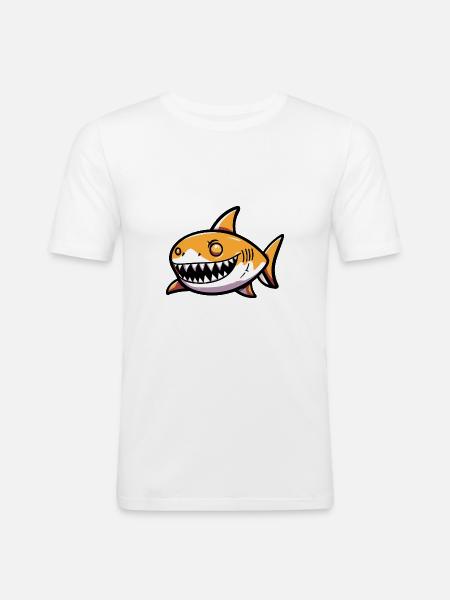 Requin Halloween Animal - T-shirt près du corps Homme - blanc