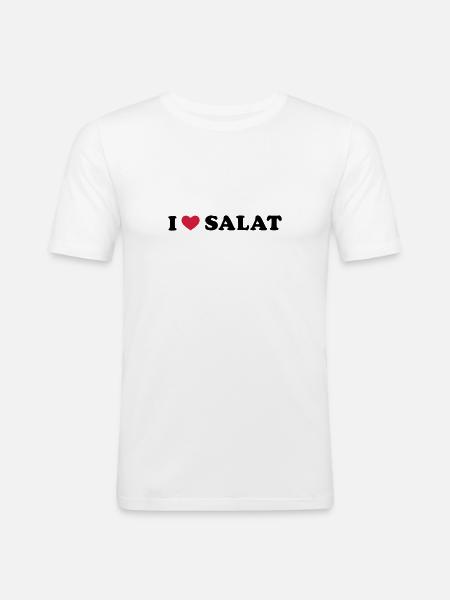 J'aime salade - T-shirt près du corps Homme - blanc