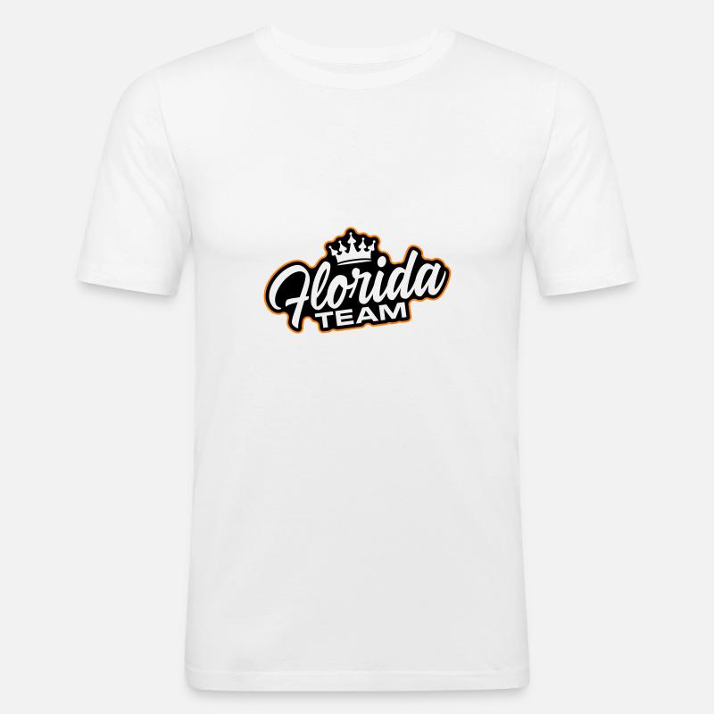 Florida Team - Männer Slim Fit T-Shirt - Weiß