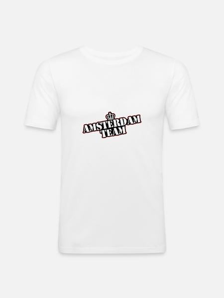 Amsterdam Team - Men's Slim Fit T-Shirt - white