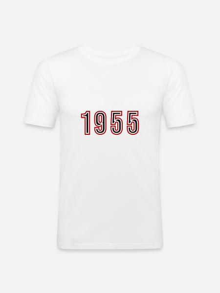 1955 Year Number - Men's Slim Fit T-Shirt - white