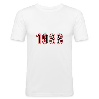 1988 Year Number - Men's Slim Fit T-Shirt - white - Front - Nik (191cm)