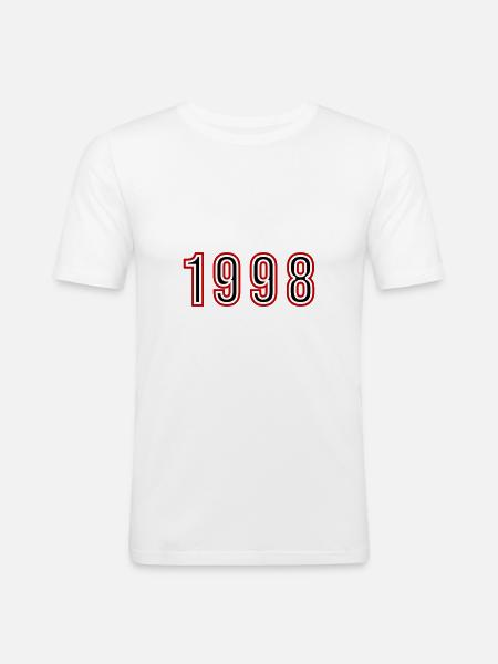1998 Year Number - Men's Slim Fit T-Shirt - white