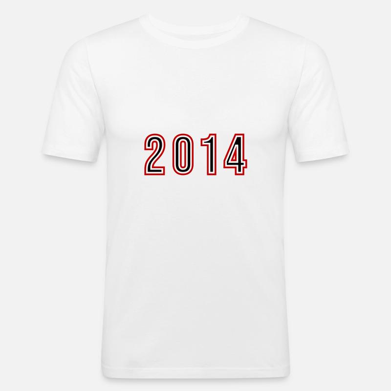 Numéro de l’année 2014 - T-shirt près du corps Homme - blanc