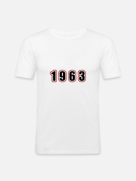 1963 Year Birthday - Men's Slim Fit T-Shirt - white