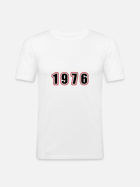 1976 Year Birthday - Men's Slim Fit T-Shirt - white