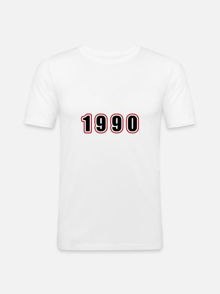 1990 Year Birthday - Men's Slim Fit T-Shirt - white