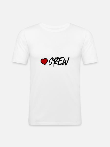 Crew Herz - Männer Slim Fit T-Shirt - Weiß