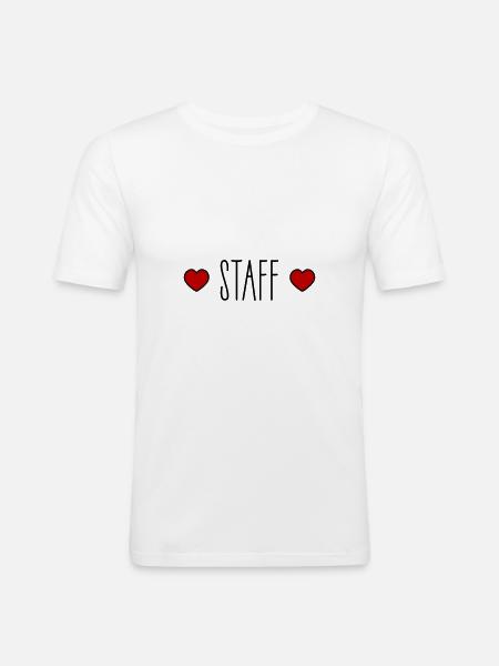 Staff Heart - Men's Slim Fit T-Shirt - white
