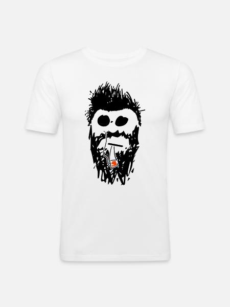 hipster_01 - Männer Slim Fit T-Shirt - Weiß